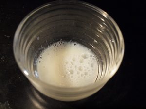 A shot glass is excellent for cock milking