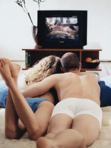Cuckold couple watches porn together